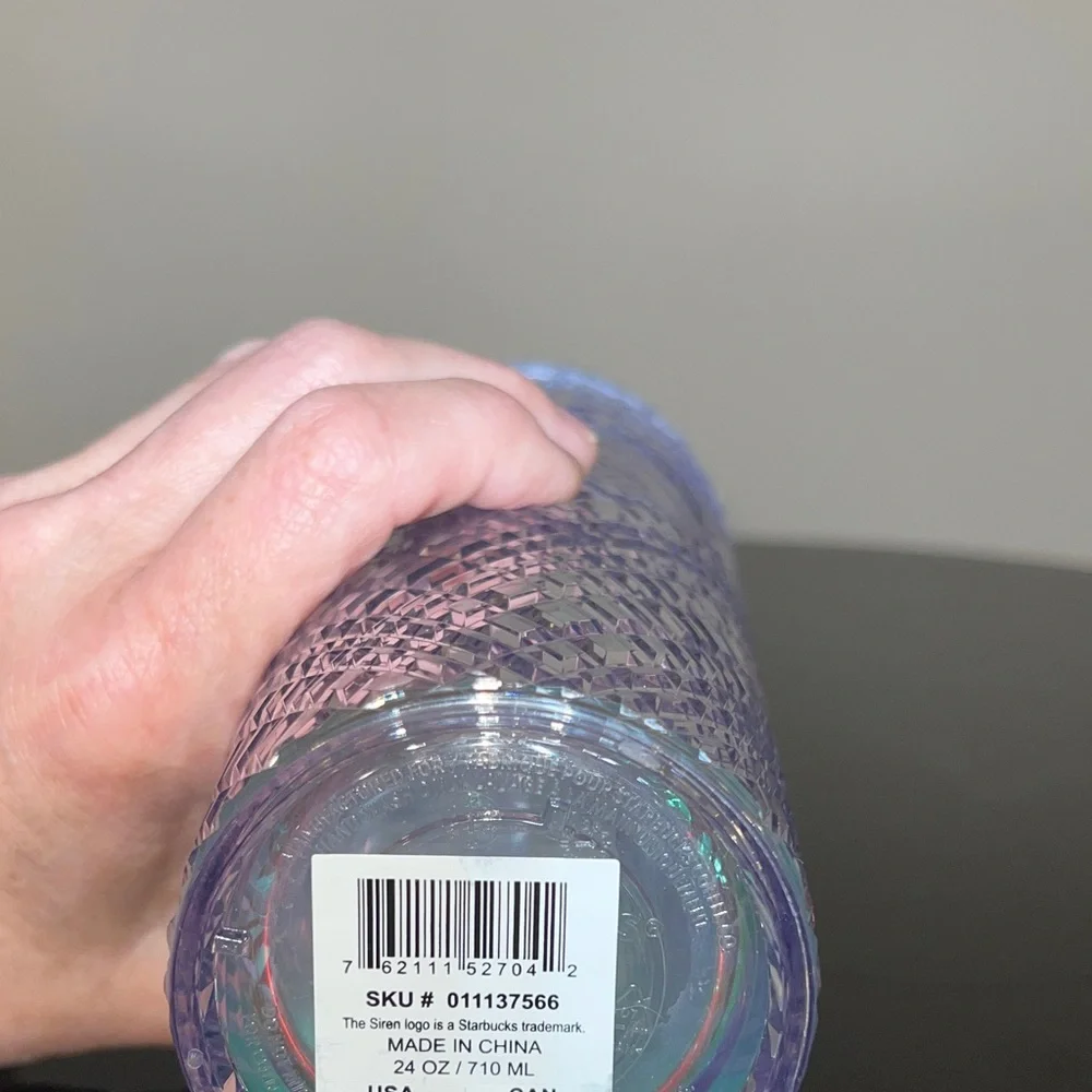 Starbucks 2022 Iridescent Bling Studded Cold Cup 24oz Unicorn Jewel NWT